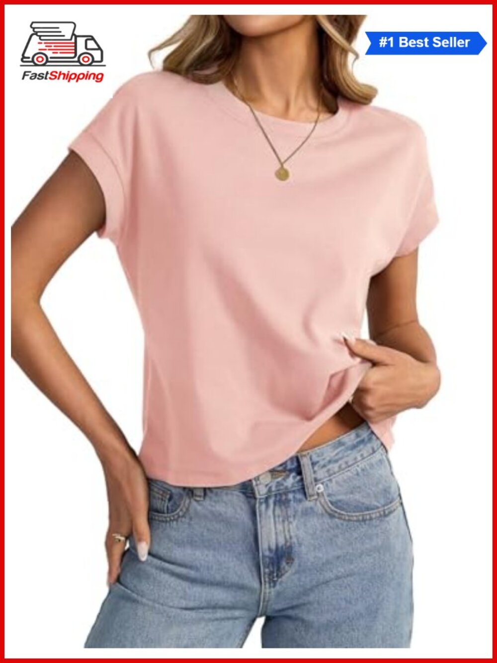 ✨EasyGala Womens Cotton Crop Top Loose Fit Crewneck Cap Sleeve Summer Tee